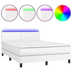 Foto van Vidaxl boxspring met matras en led kunstleer zwart 140x190 cm