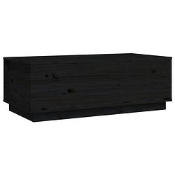 Foto van The living store salontafel - grenenhout - lift-top - 100x50x35 cm - zwart