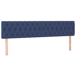 Foto van The living store hoofdbord - bedaccessoire - 200 x 7 x 78/88 cm - blauw