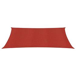 Foto van The living store schaduwdoek - hdpe - 2 x 5 m - rood - rechthoekig