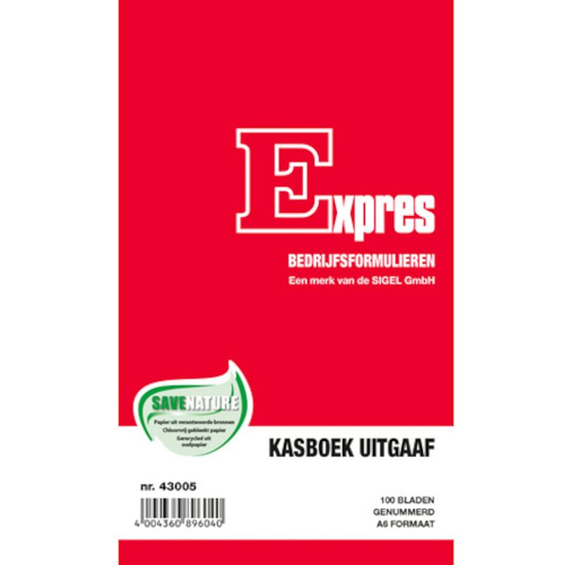 Foto van Sigel expres notitieblok kasboek uitgaaf a6 papier rood 100 vel