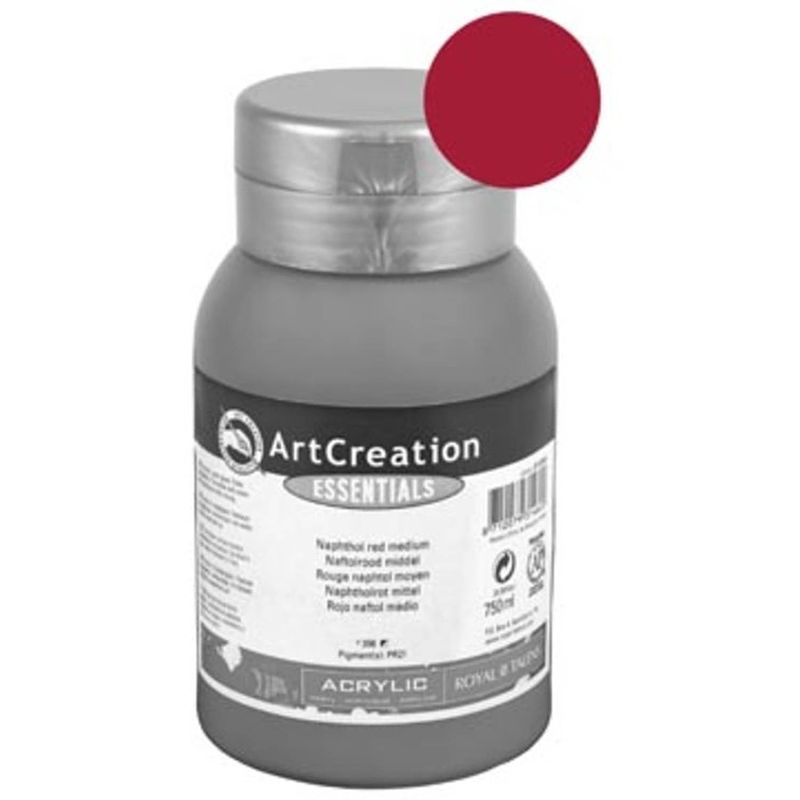 Foto van Talens art creation acrylverf flacon van 750 ml, karmijn