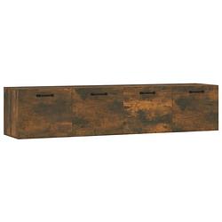 Foto van The living store wandkast - the living store - hangkast - 60 x 36.5 x 35 cm - gerookt eiken