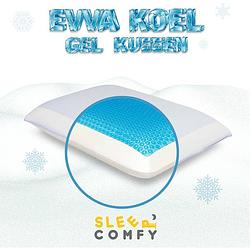 Foto van Sleep comfy - hoofdkussen - gel traagschuim hoofdkussen - geschikt voor rug-, zij-en buikslapers - evva 60x40x13 cm
