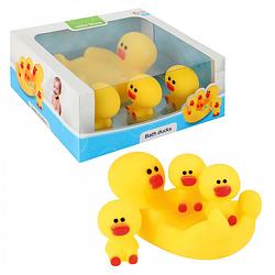 Foto van Toi-toys badspeelgoed bath ducks junior vinyl geel 4-delig