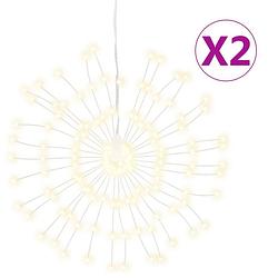 Foto van Vidaxl kerstverlichting vuurwerk 2 st 140 warmwitte led'ss 17 cm