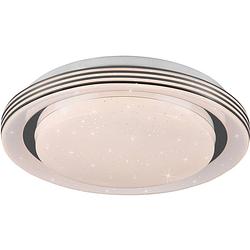 Foto van Led plafondlamp - plafondverlichting - trion unvino - 10w - aanpasbare kleur - rond - mat wit - kunststof