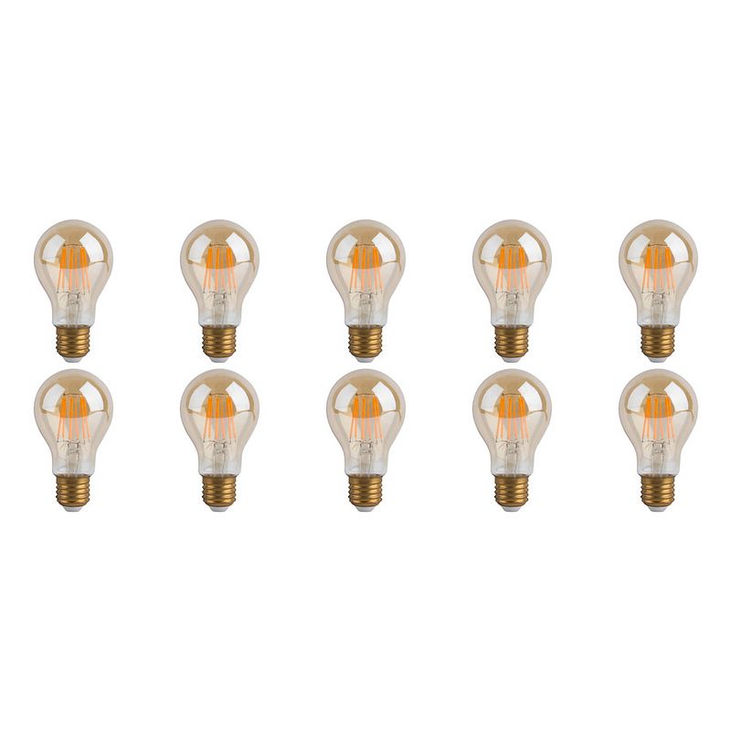 Foto van Led lamp 10 pack - facto - filament bulb - e27 fitting - dimbaar - 7w - warm wit 2700k