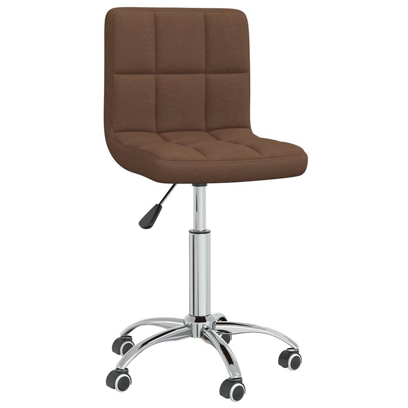 Foto van The living store eetstoelen draaibaar - stof 100% polyester - afm - 40x47x(74.5-86)cm - bruin