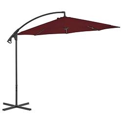 Foto van The living store zweefparasol - bordeauxrood - 300 x 260 cm - uv-beschermend polyester