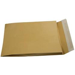 Foto van Gallery enveloppen met balg ft 229 x 324 x 35 mm, stripsluiting, bruine kraft, doos van 250 stuks