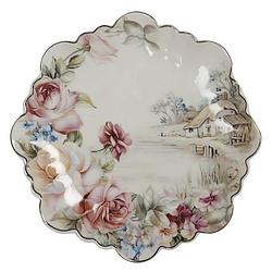 Foto van Clayre & eef servies ontbijtbord ø 19*2 cm wit porselein rond bloemen eetbord gebaksbordje meerkleurig eetbord