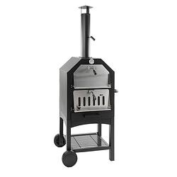 Foto van Maxxgarden pizza oven - smoker barbecue op hout, houtskool of pellets - 45 x 65 x 158cm