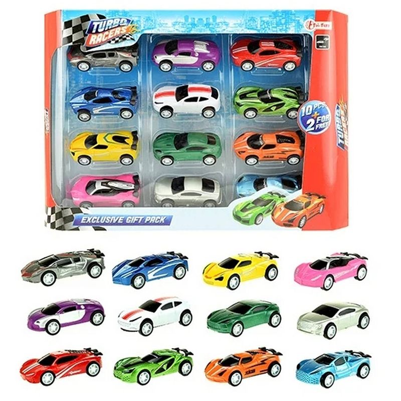 Foto van Toi-toys raceauto's pull back 12-delig 7 cm multicolor