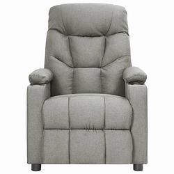 Foto van The living store verstelbare fauteuil - lichtgrijs - 73x94x101.5 cm - stof - metaal