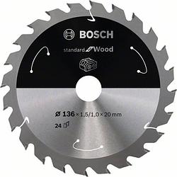 Foto van Bosch accessories bosch 2608837668 cirkelzaagblad 136 x 20 mm aantal tanden: 24 1 stuk(s)