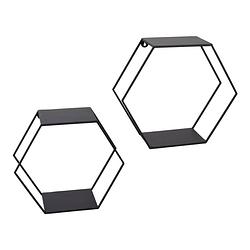 Foto van Loft42 hexagon set van 2 wandboxen zeshoek - zwart - 41x36x15