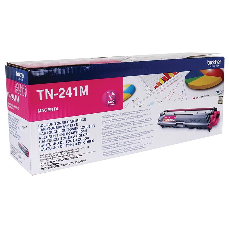 Foto van Brother toner, 1.400 pagina'ss, oem tn-241m, magenta 4 stuks