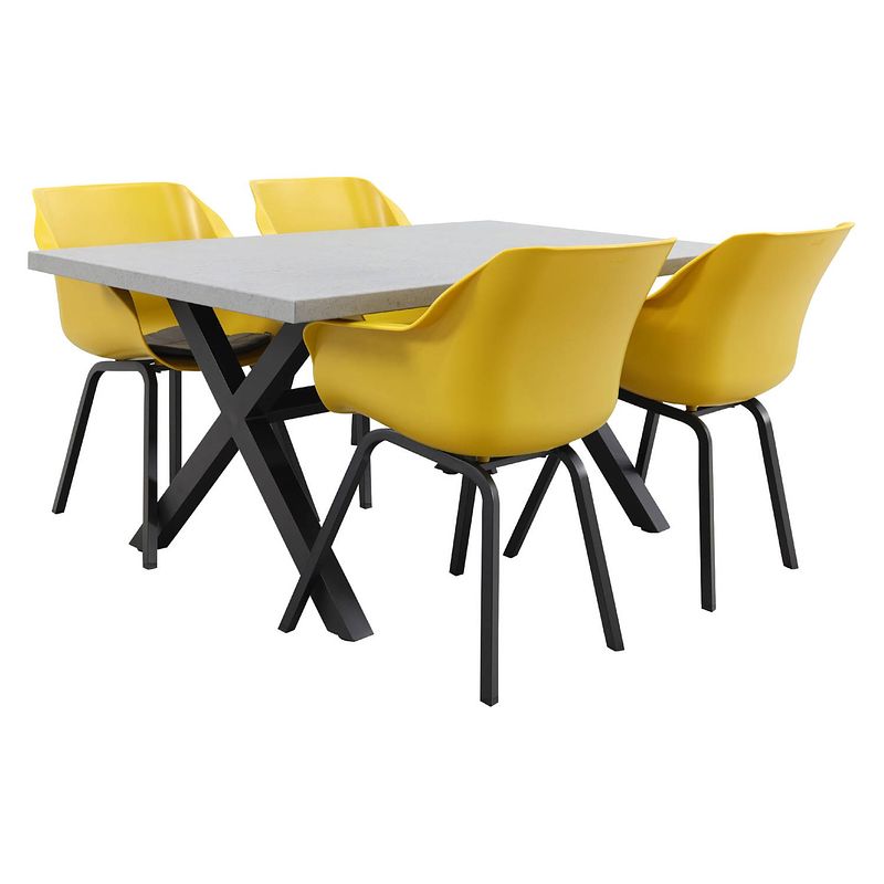 Foto van Hartman sophie element yellow/verona black 160 cm. tuinset - 5-delig