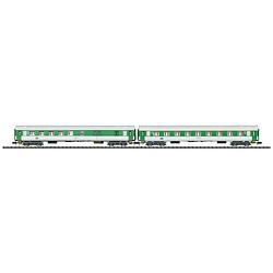 Foto van Minitrix 15695 n set van 2 personenrijtuigen van de cd 2e klas type y-b/70, 1e klas