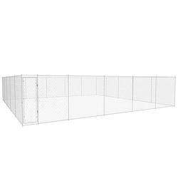 Foto van Vidaxl hondenkennel voor buiten 950x950x185 cm gegalvaniseerd staal