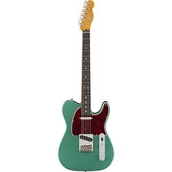 Foto van Fender susan tedeschi telecaster rw aged caribbean mist elektrische gitaar met luxe zwarte koffer