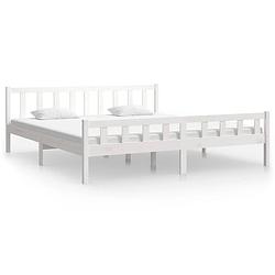 Foto van Vidaxl bedframe massief hout wit 160x200 cm