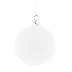 Foto van 1x witte cotton balls kerstballen decoratie 6,5 cm - kerstbal