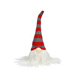 Foto van Pluche gnome/dwerg decoratie pop/knuffel wit/rood/grijs 24 cm - kerstman pop
