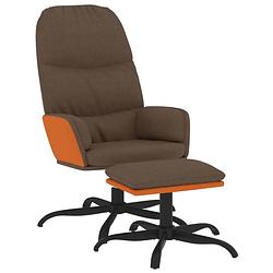 Foto van The living store relaxstoel bruin - stoel - 70 x 77 x 98 cm - 360 graden draaibaar - hoogwaardig materiaal