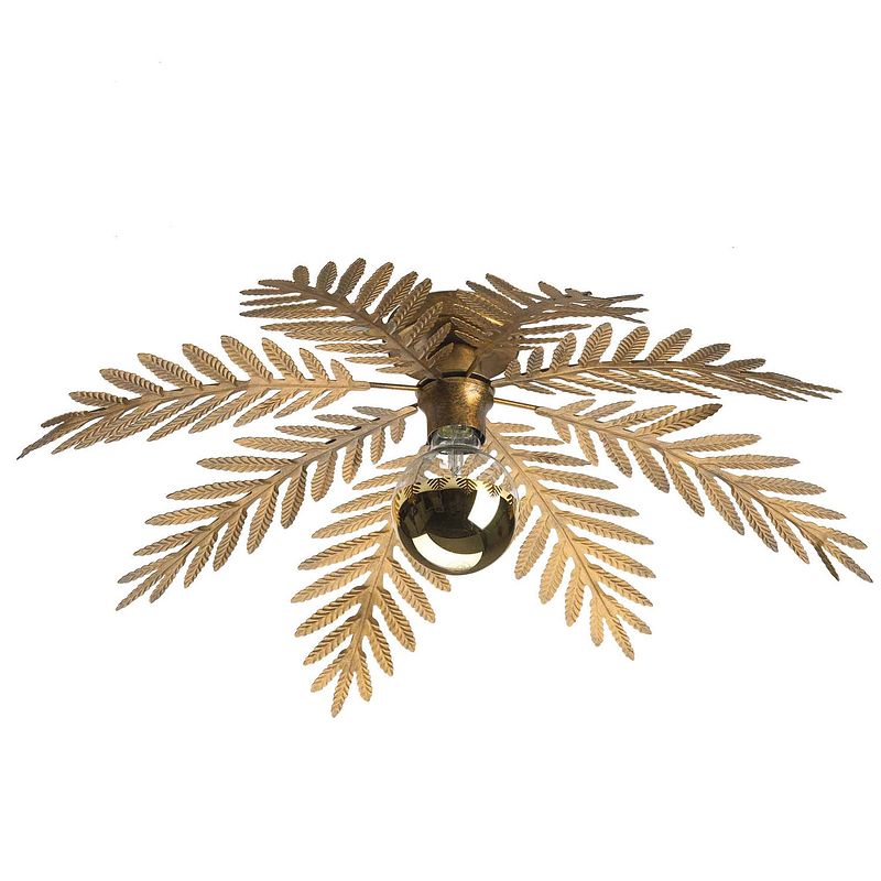 Foto van I-lumen plafondlamp palm 8 bladen ø 65 cm goud bruin