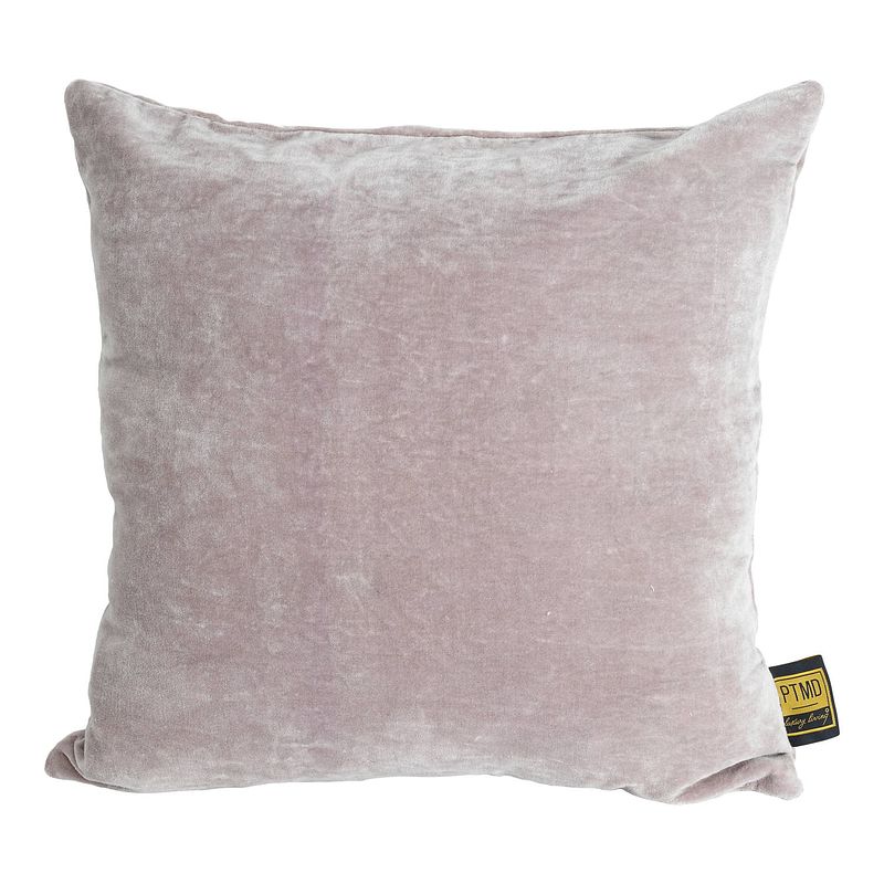 Foto van Ptmd floo brown cotton velvet cushion square