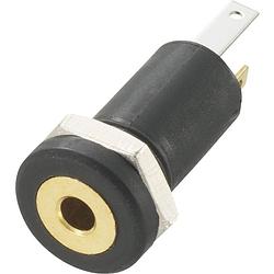 Foto van Tru components 1572251 jackplug 2.5 mm bus, inbouw verticaal aantal polen: 3 stereo zwart 1 stuk(s)