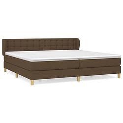 Foto van The living store boxspringbed - dark brown - 203 x 203 x 78/88 cm - pocket spring mattress - medium firm -