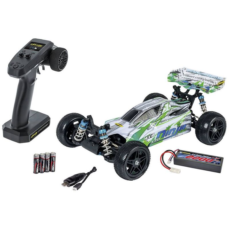 Foto van Carson modellsport 1:10 ninja-pro sport x10 2.4g 100% rtr 1:10 rc auto elektro buggy 4wd 100% rtr 2,4 ghz