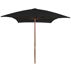 Foto van Vidaxl parasol met houten paal 200x300 cm zwart