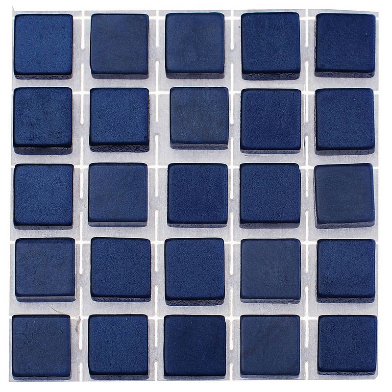 Foto van 595x stuks mozaieken maken steentjes/tegels kleur donkerblauw 5 x 5 x 2 mm - mozaiektegel