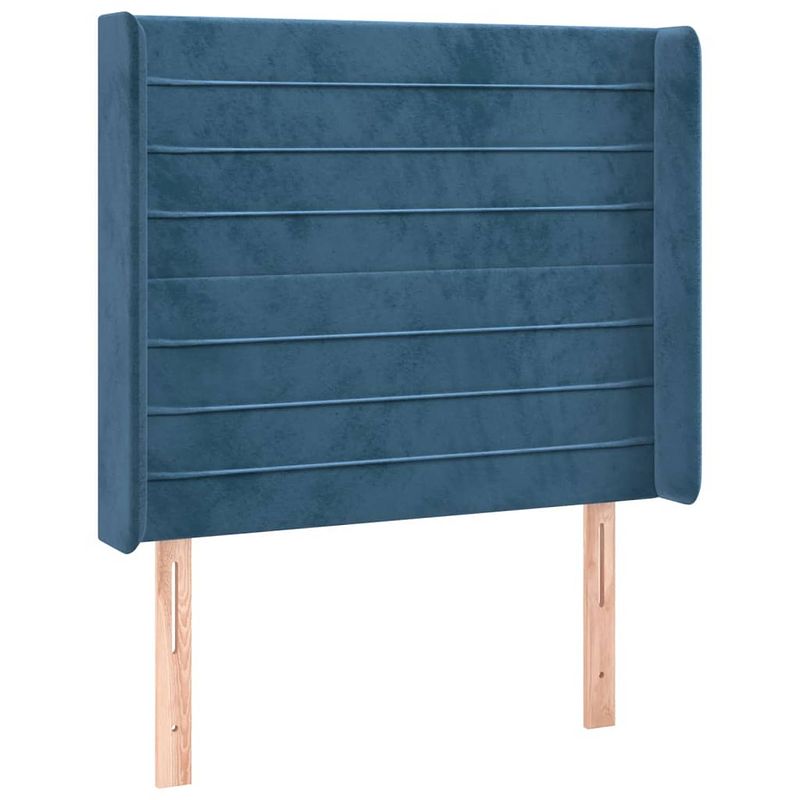 Foto van Vidaxl hoofdbord met randen 93x16x118/128 cm fluweel donkerblauw