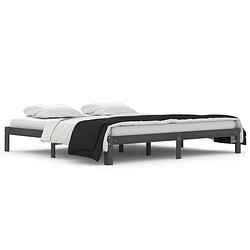 Foto van The living store bed - grenenhout - 203.5 x 203.5 x 30 cm - grijs