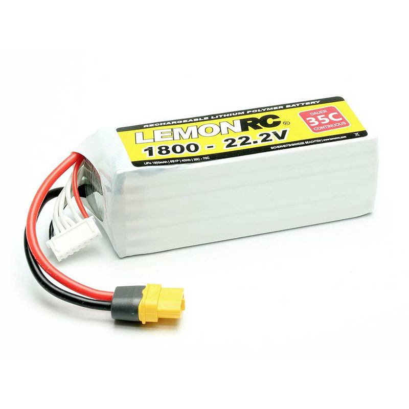 Foto van Lemonrc lipo accupack 22.2 v 1800 mah aantal cellen: 6 35 c softcase xt60