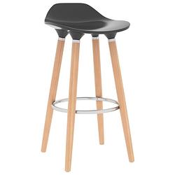 Foto van The living store barstoelen set - antraciet - 39 x 39 x 80 cm - abs zitting