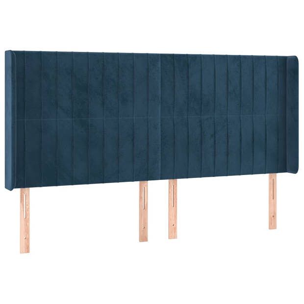 Foto van Vidaxl hoofdbord met randen 163x16x118/128 cm fluweel donkerblauw