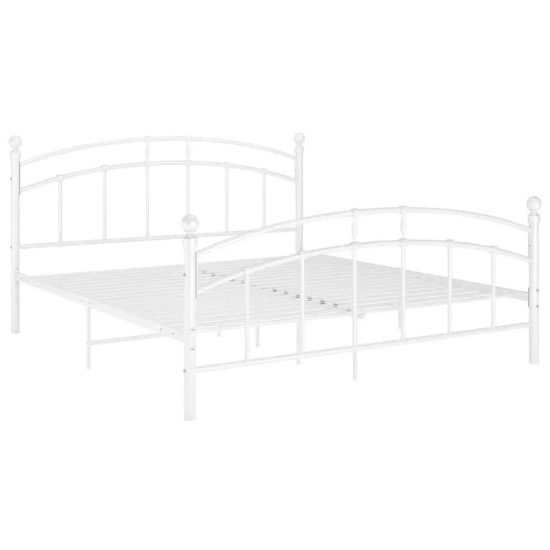 Foto van The living store metalen bedframe - naam - bedframe - 208 x 166 x 99.5 cm - matras 160 x 200 cm - wit