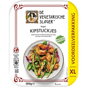 Foto van De vegetarische slager kipstuckjes voordeelverpakking vegan 300g bij jumbo