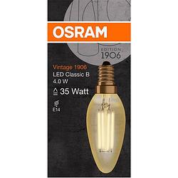 Foto van Osram 4058075293434 led-lamp energielabel f (a - g) e14 kaars 4 w warmwit (ø x l) 35.0 mm x 100.0 mm 1 stuk(s)