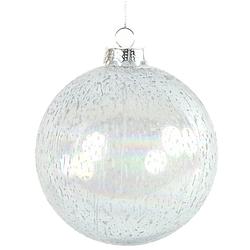 Foto van Cf label kerstbal yana 10 cm glas wit