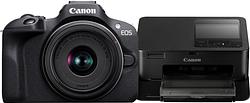 Foto van Canon eos r100 + 18-45mm f/4.5-6.3 + selphy cp1500 zwart