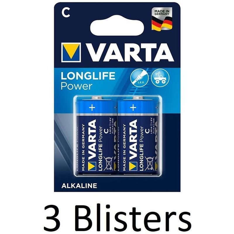 Foto van 6 stuks (3 blisters a 2 st) varta longlife power c batterijen