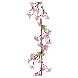 Foto van Kunstbloem/bloesem takken slinger - roze - 187 cm - kunstplanten