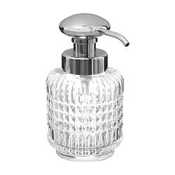 Foto van 5five zeeppompje/dispenser diamond lotion - transparant - 8 x 16 cm - 270 ml - glas - zeeppompjes